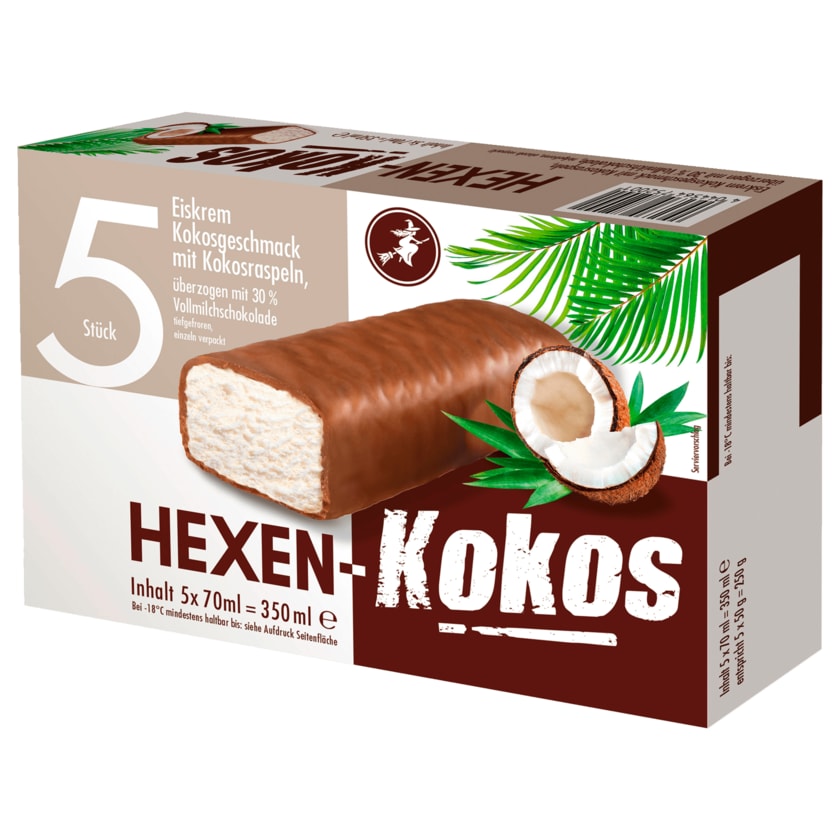 Hexen-Kokos Eis mit Kokosraspeln 5x70ml